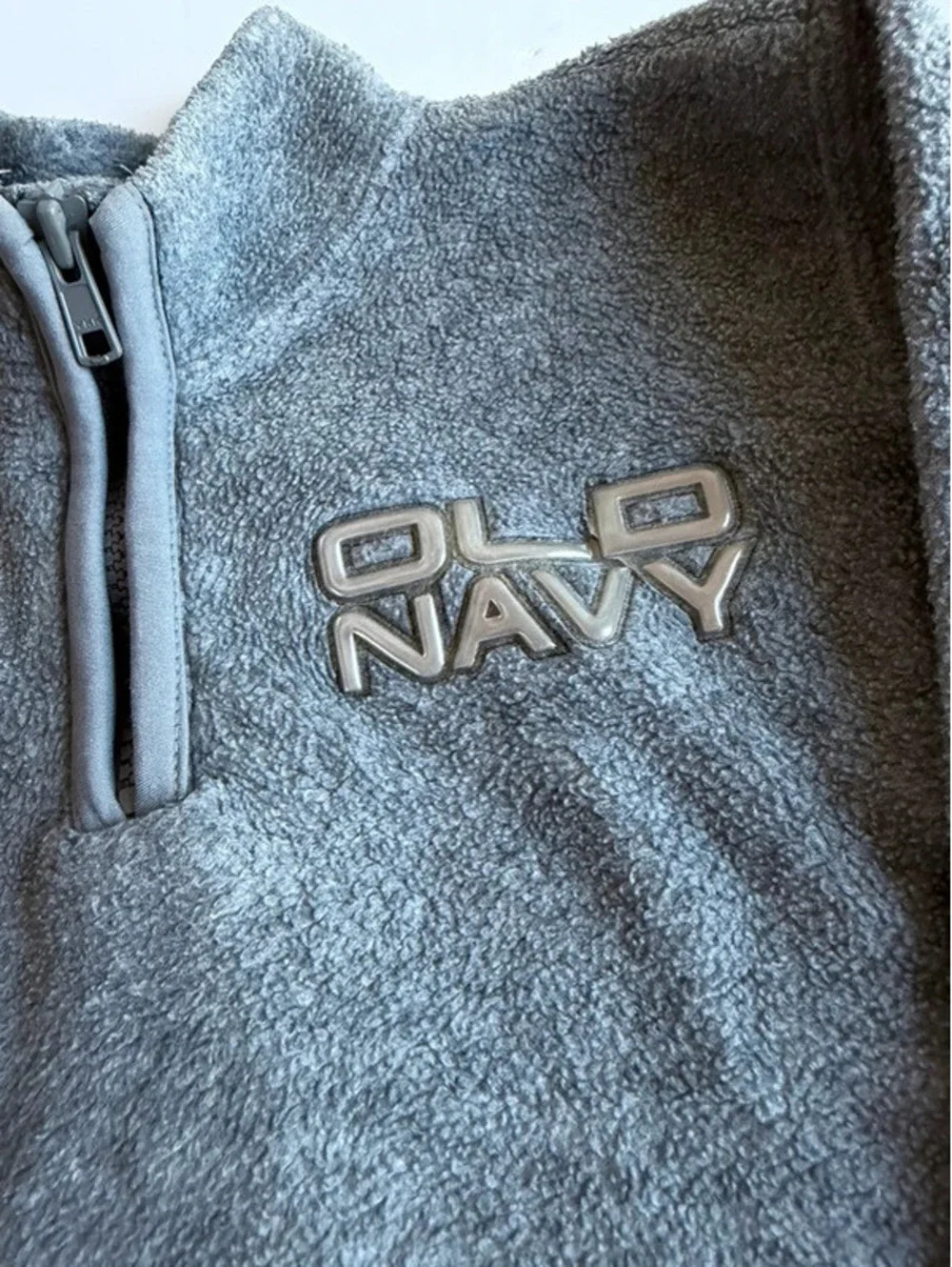 Vintage Y2K Old Navy Toddler Grey Fleece Quarter-Zip Pullover 2T